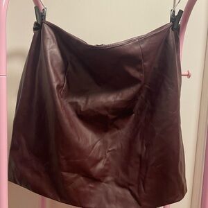 a new day Faux Leather Mini Skirt in Wine